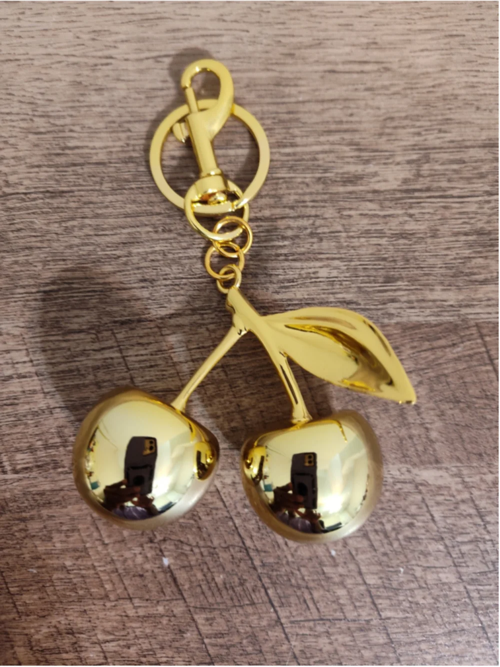 Women's Unbranded Gold Cherry Keychain One Size